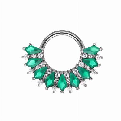 Tana - White / Emerald CZ