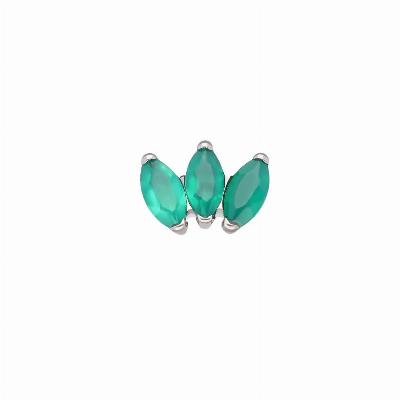 Leaf Marquise Green Onyx