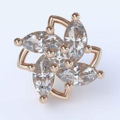 Pinwheel - 18k gold threadless end