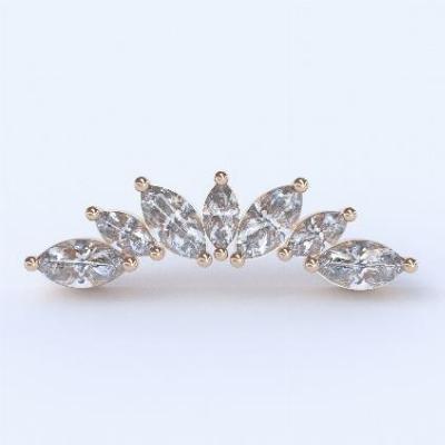 Tropea Cluster with double attachment - 18k gold threaded end