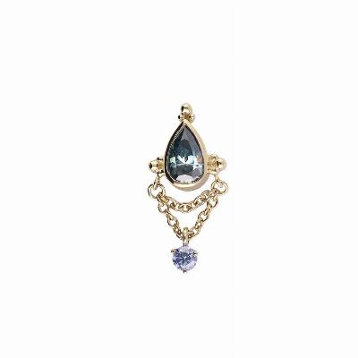 Evelyn Moissanite Sapphire Blue